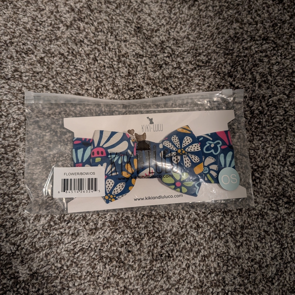 Blue Floral Hair Bow for Kids